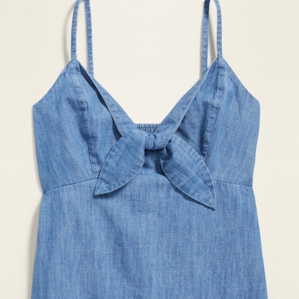 Old Navy Chambray Tie Front Tank NWT